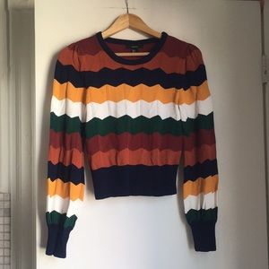 Forever 21 Chevron Print Lantern-Sleeve Top